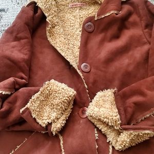 Velvet Women black Acrylic lightweight brown coat